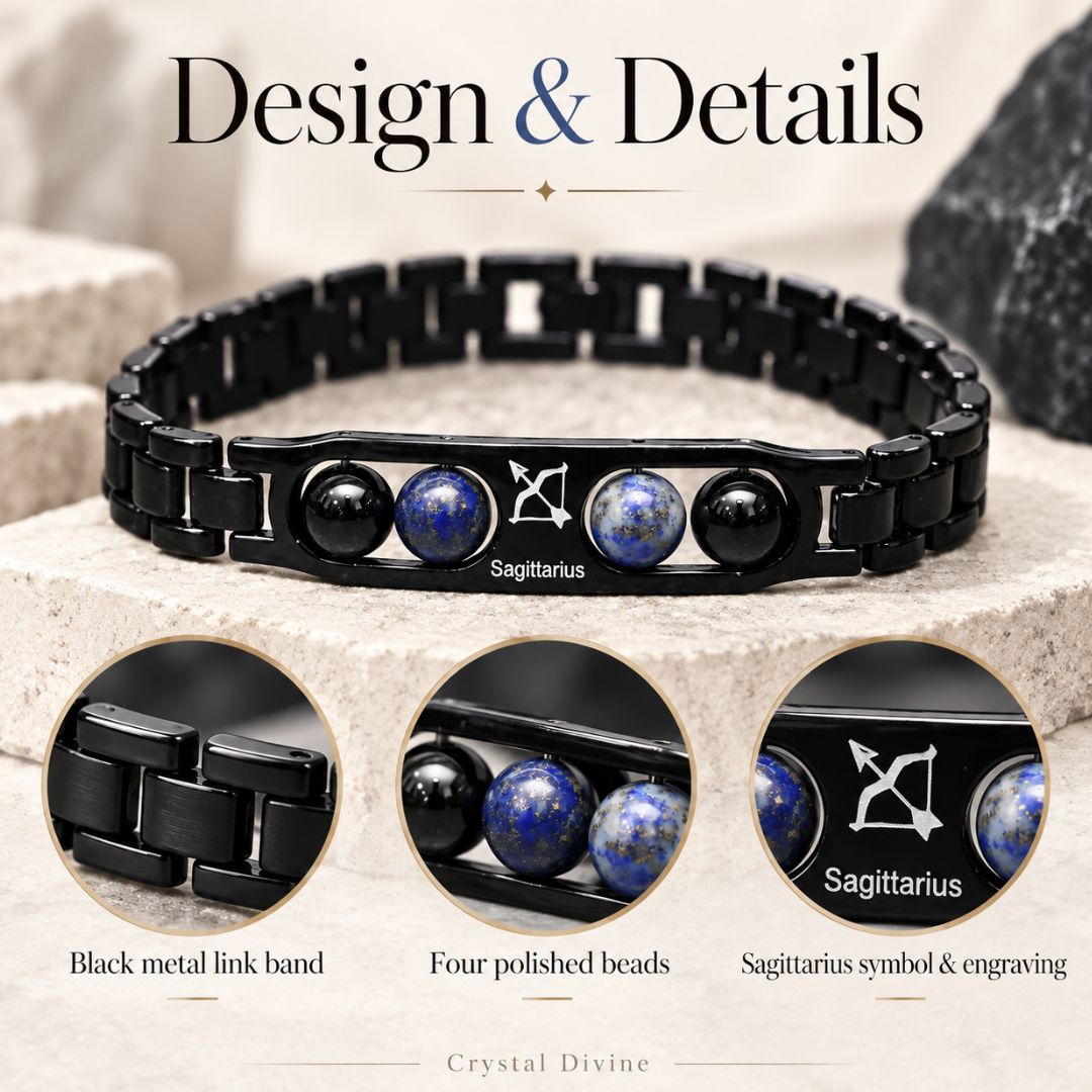 Sagittarius Zodiac Bracelet with Certificate-8mm(Confidence, Positivity & Spiritual Growth)