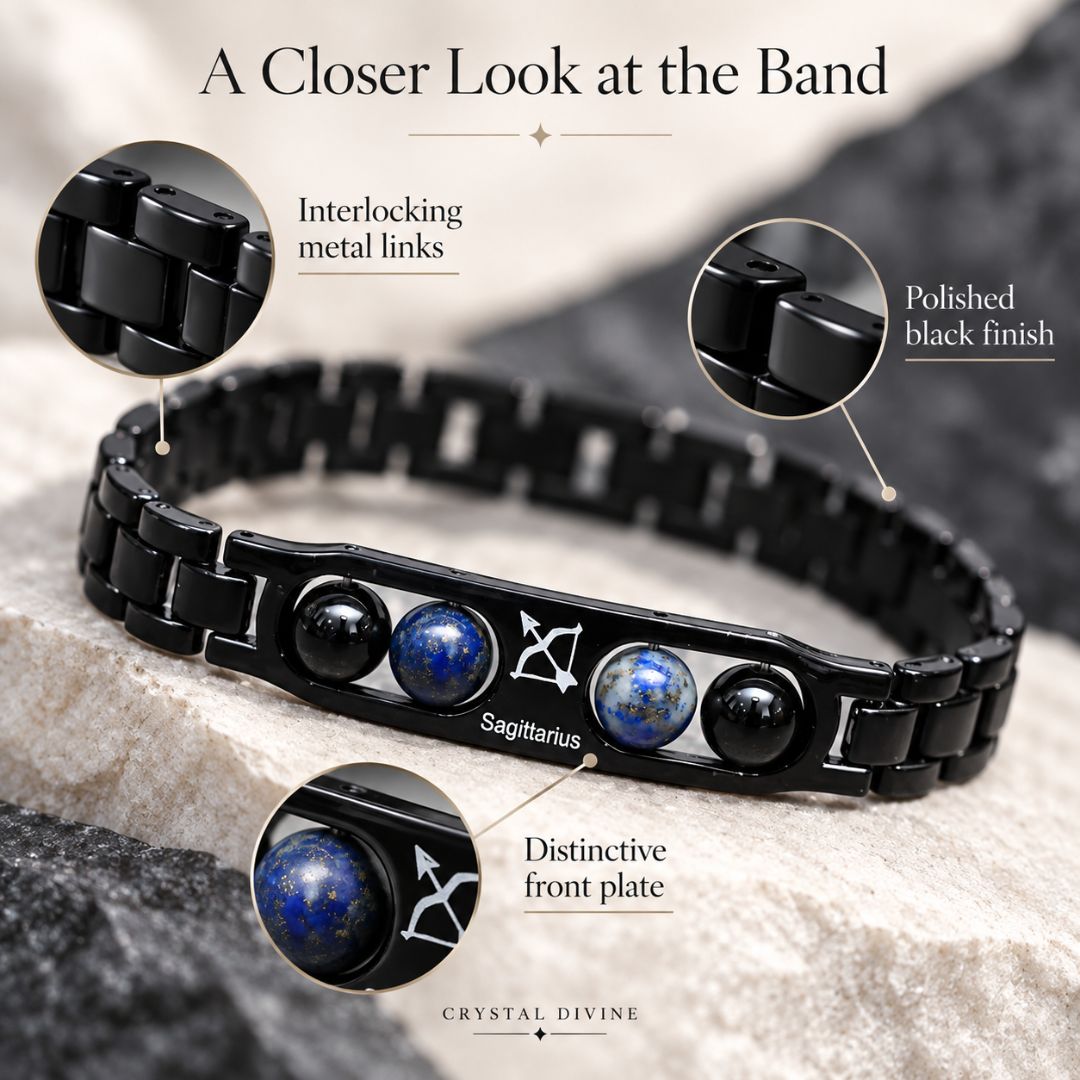 Sagittarius Zodiac Bracelet with Certificate-8mm(Confidence, Positivity & Spiritual Growth)