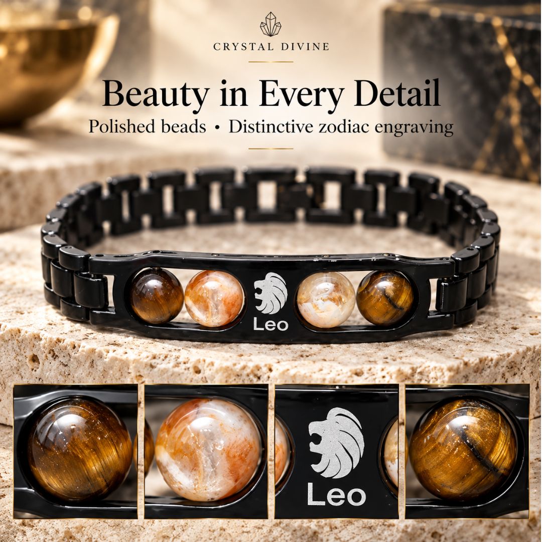 Leo Zodiac Bracelet with Certificate-8mm (Confidence & Courage)
