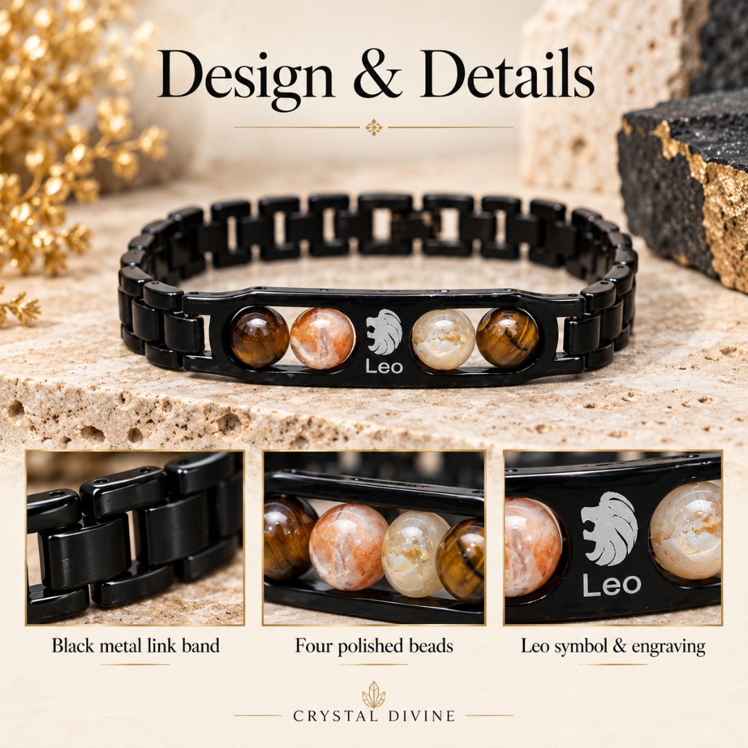 Leo Zodiac Bracelet with Certificate-8mm (Confidence & Courage)