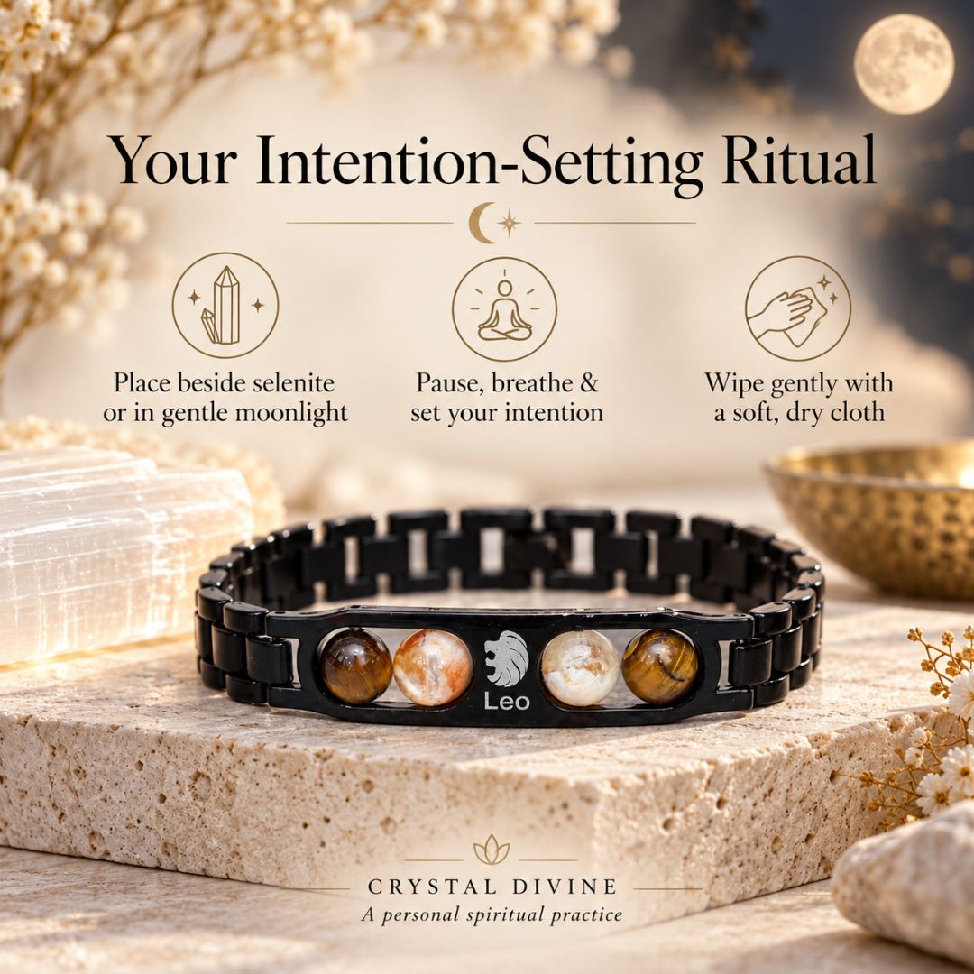 Leo Zodiac Bracelet with Certificate-8mm (Confidence & Courage)