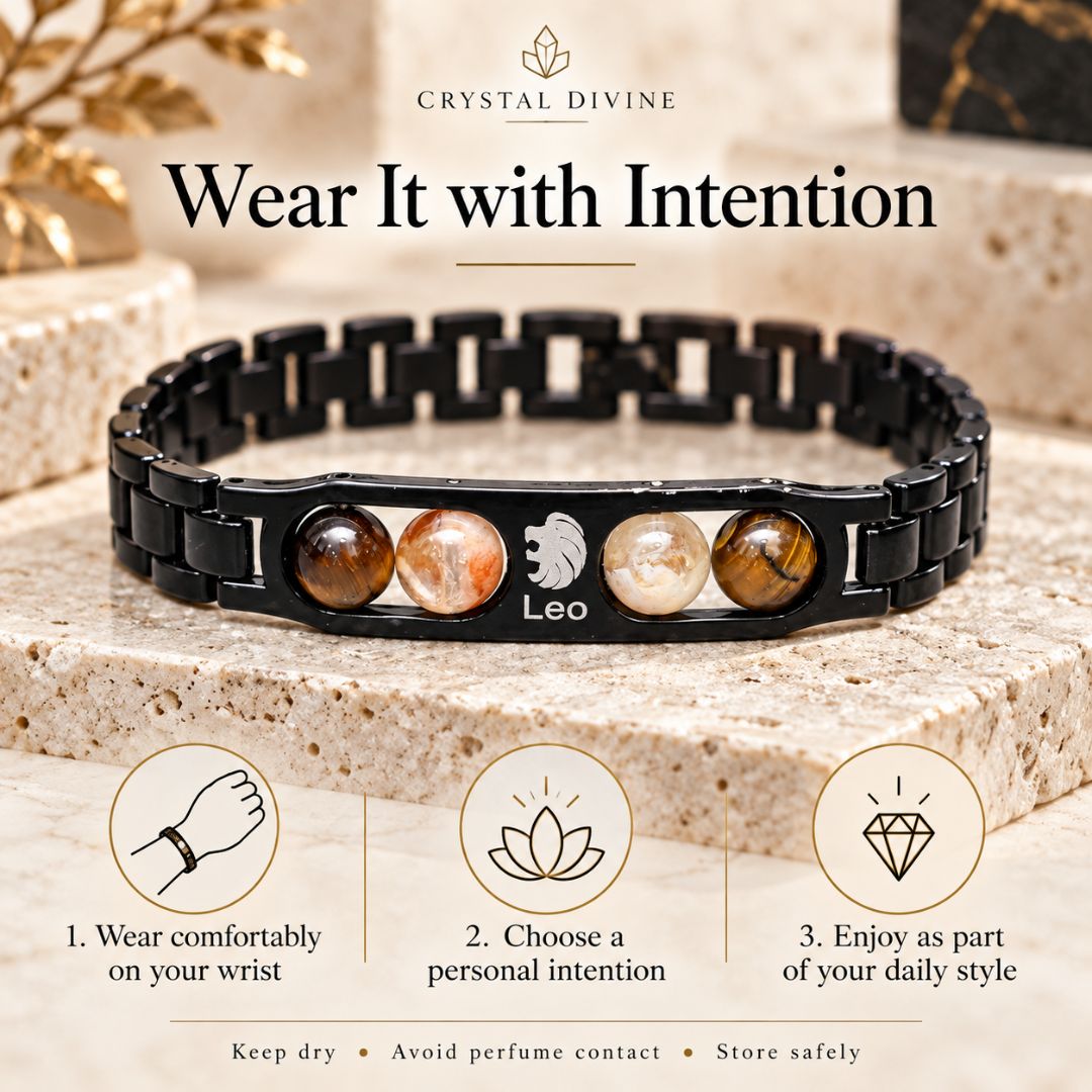 Leo Zodiac Bracelet with Certificate-8mm (Confidence & Courage)