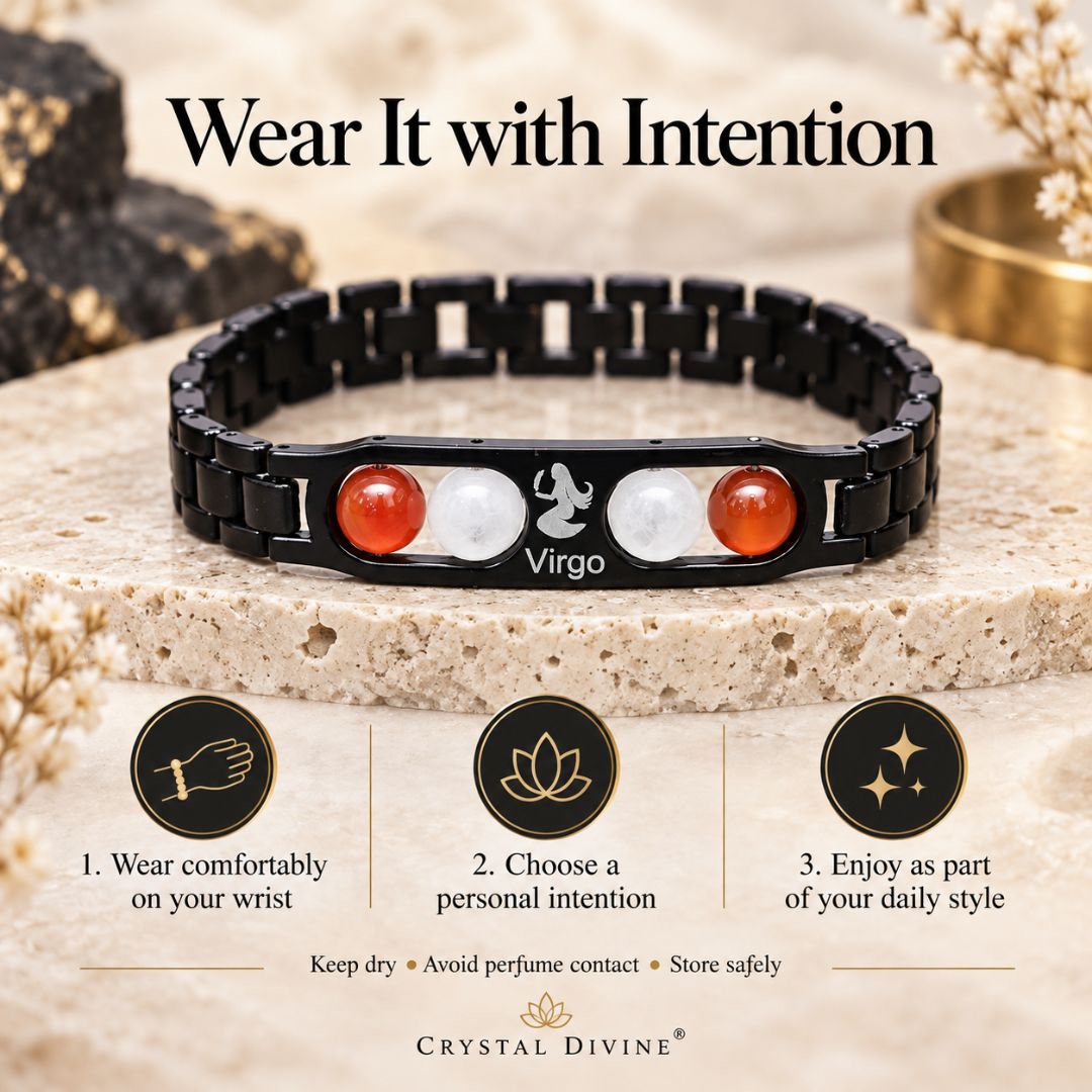 Virgo Zodiac Bracelet with Certificate-8mm(Confidence & Self-Worth)