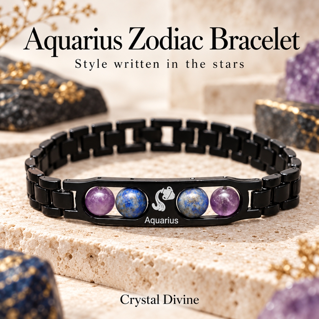 Aquarius Zodiac Bracelet with Certificate-8mm(Boosts Creativity & Innovation)