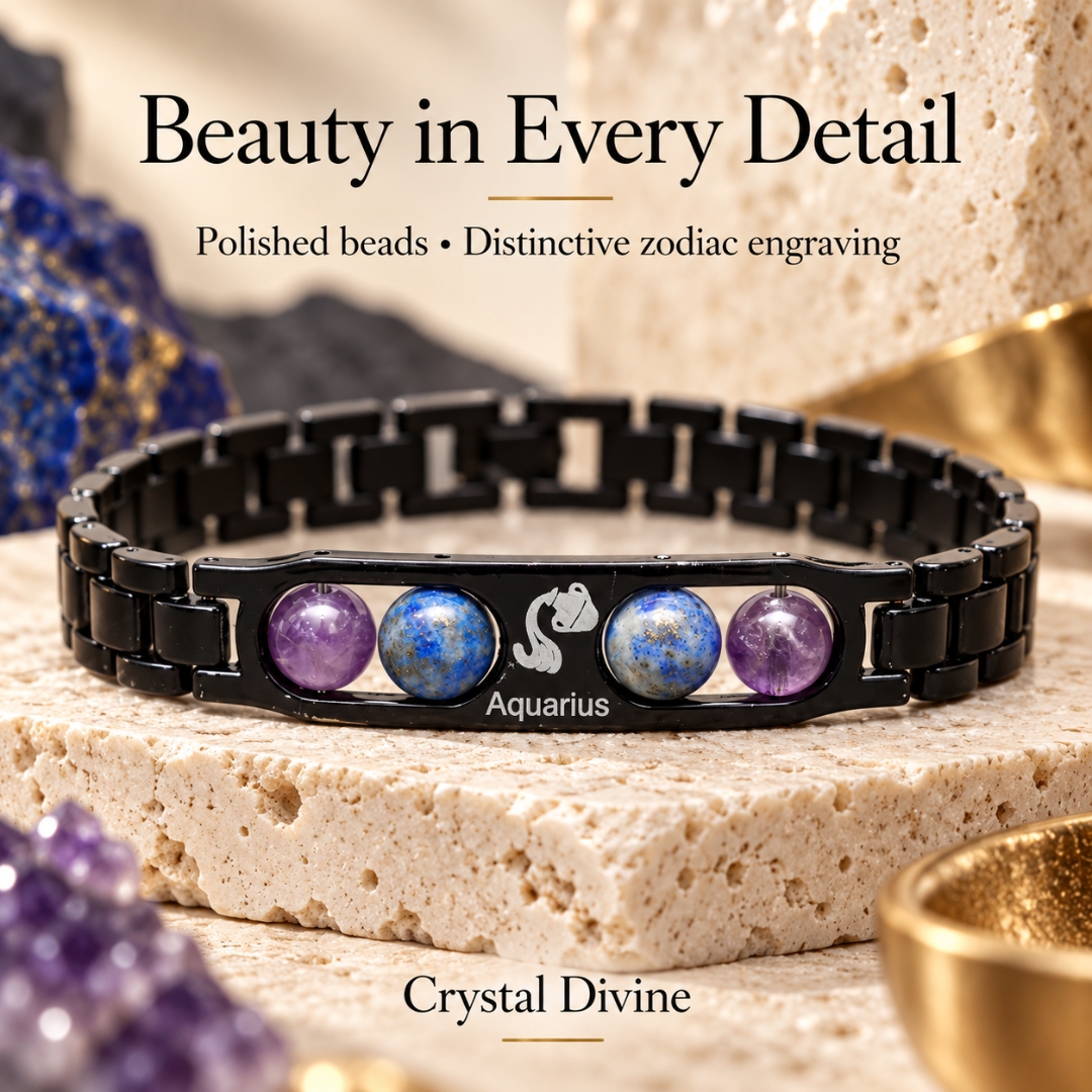 Aquarius Zodiac Bracelet with Certificate-8mm(Boosts Creativity & Innovation)