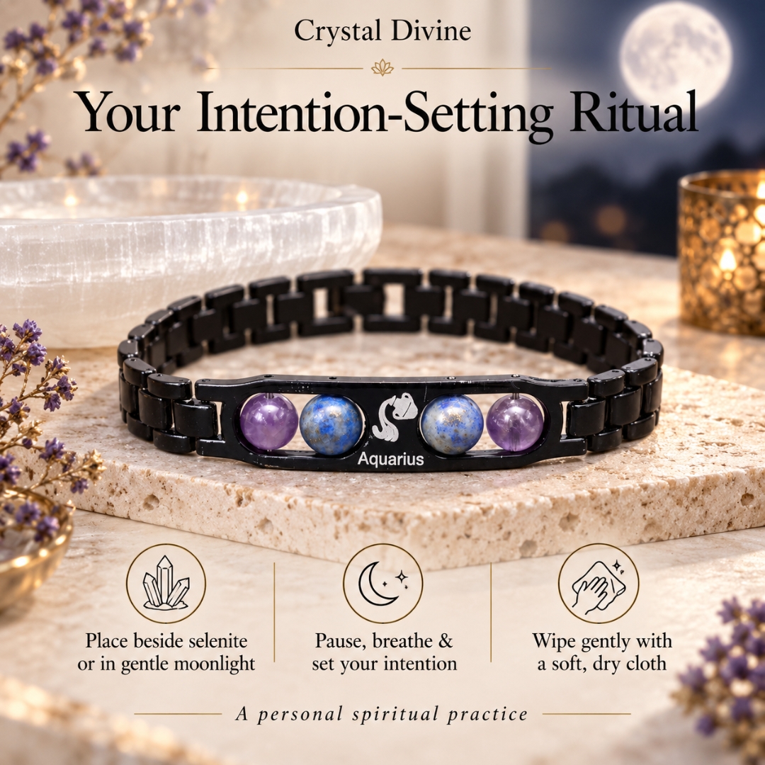 Aquarius Zodiac Bracelet with Certificate-8mm(Boosts Creativity & Innovation)