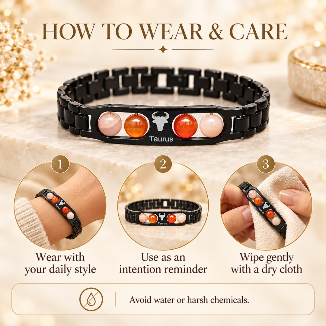 Taurus Zodiac Bracelet with Certificate-8mm(Stability & Grounding)