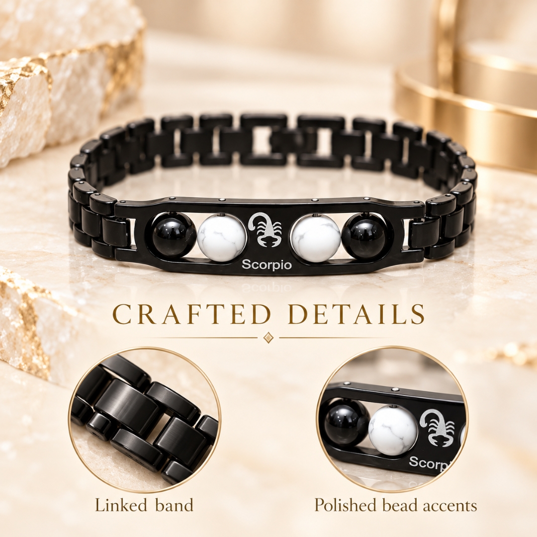 Scorpio Zodiac Bracelet with Certificate-8mm(Emotional Strength & Protection)