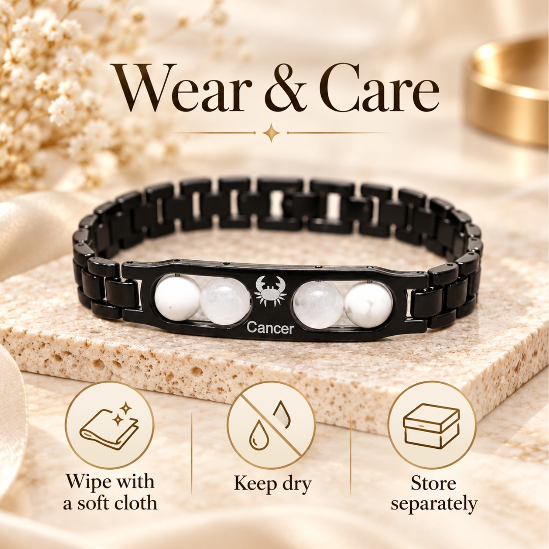 Cancer Zodiac Bracelet with Certificate-8mm(Love & Compassion)