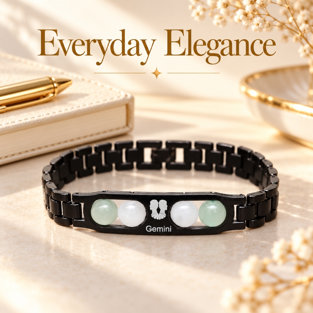 Gemini Zodiac Bracelet with Certificate-8mm(Mental Clarity & Focus)