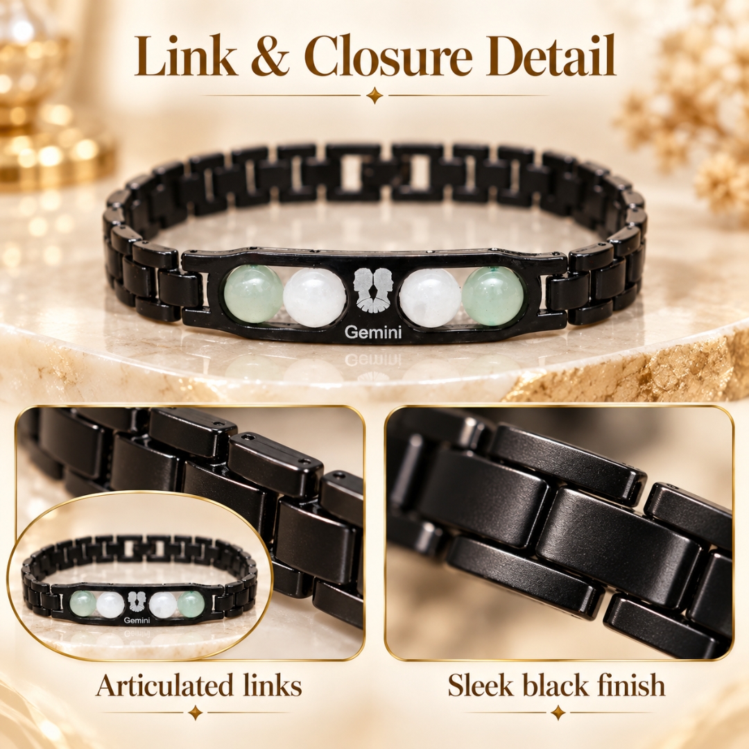 Gemini Zodiac Bracelet with Certificate-8mm(Mental Clarity & Focus)
