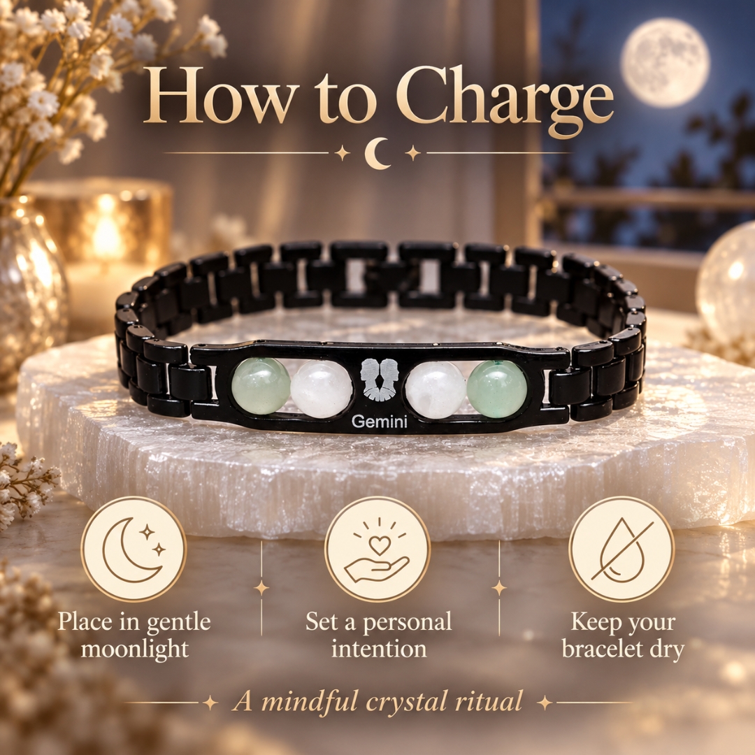 Gemini Zodiac Bracelet with Certificate-8mm(Mental Clarity & Focus)