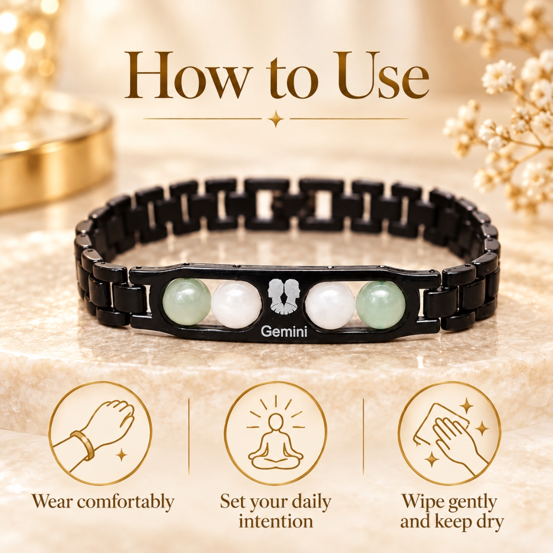 Gemini Zodiac Bracelet with Certificate-8mm(Mental Clarity & Focus)
