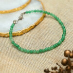 Green Aventurine Crystal Anklet - Natural Crystal Anklet for Luck