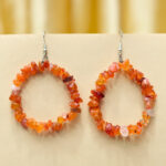 Red Carnelian Chips Earrings | Healing Crystal Jewelry for Women