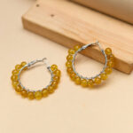 Citrine Crystal Beads Earrings | Elegant Crystal Jewelry for Women