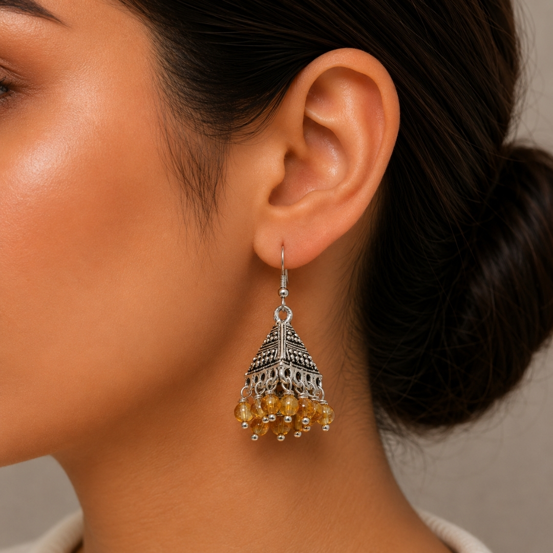 Citrine Crystal Earrings | Elegant Yellow Crystal Jewelry for Women