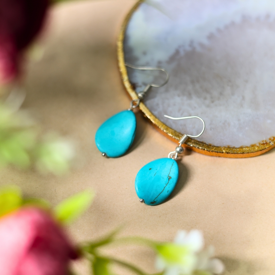 Firoza Oval Shape Crystal Earring | Handmade Crystal Jewelry for Women