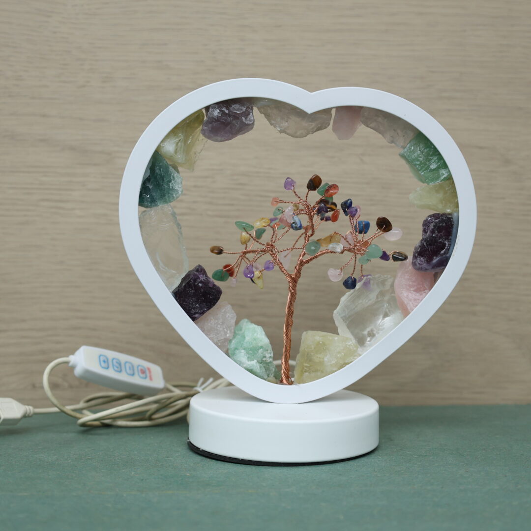 7 Chakra Raw Crystal Tree Lamp (Balances the Seven Chakras)