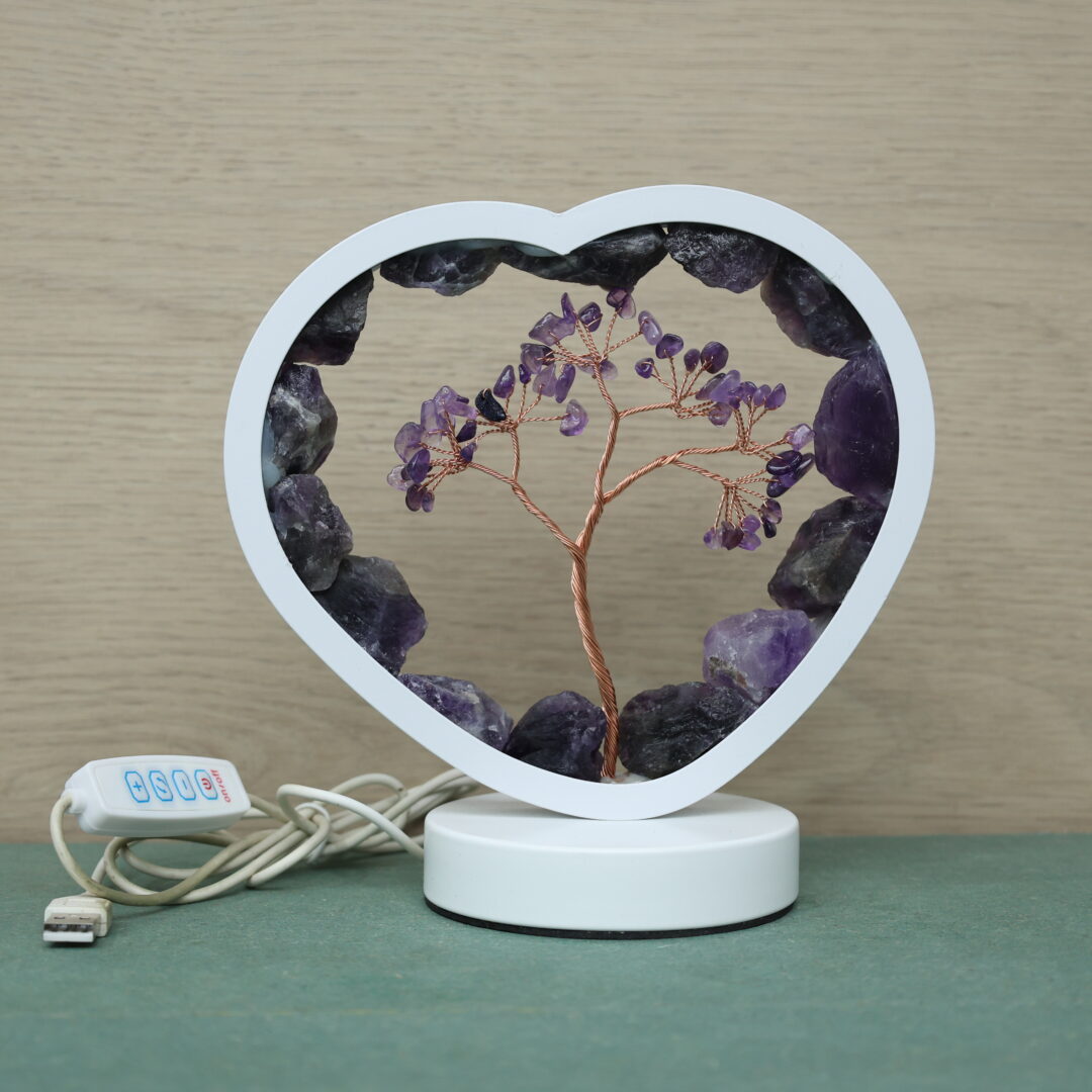 Amethyst Raw Crystal Tree Lamp (Promotes peace, relaxation)