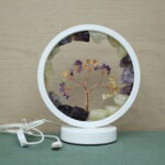 Amethyst & Citrine Raw Crystal Tree Lamp (Peace & Positive Energy)