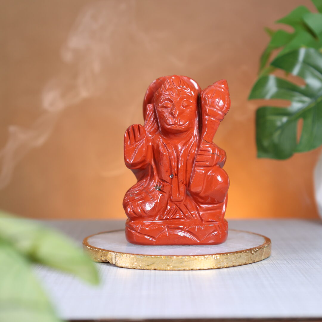 Red Jasper Hanuman (300 to 350 Gram Approx) (Devotion & Spiritual Growth)