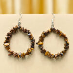 Tiger Eye Crystal Chips Earrings