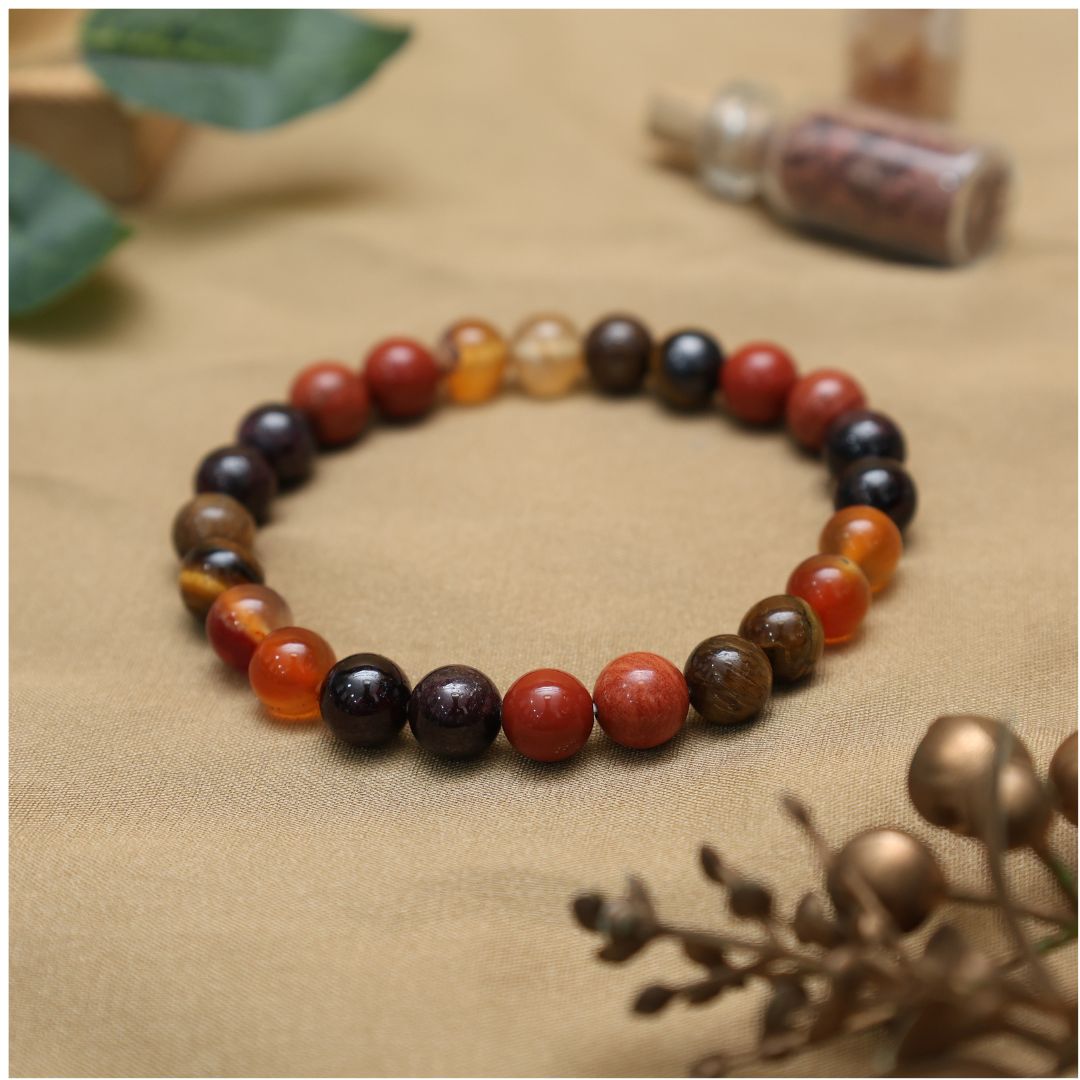 Male Fertility Crystal Bracelet- 8mm (Encourages Passion & Vitality)
