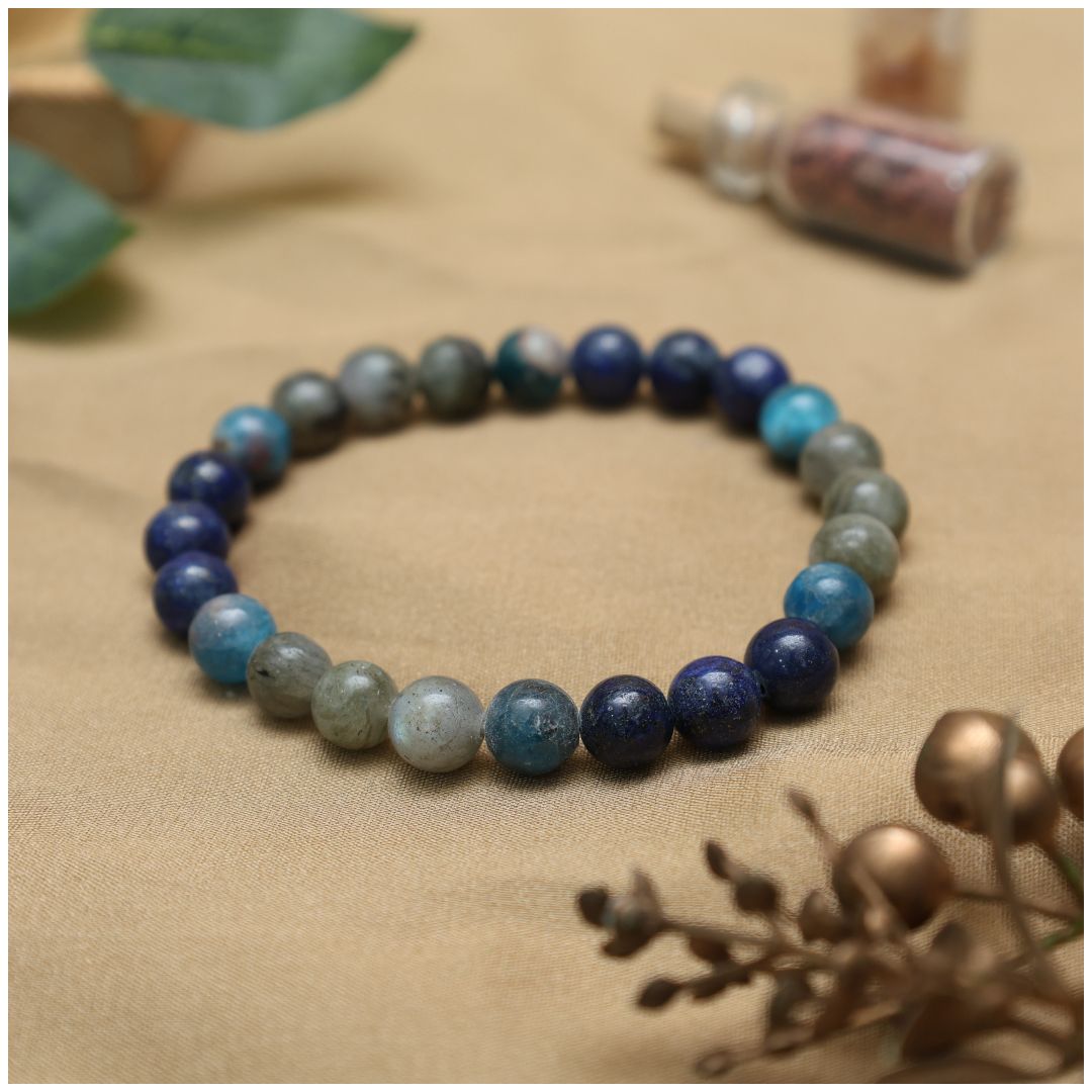 Third Eye Chakra Crystal Bracelet-8mm(Intuition & Spiritual Protection)