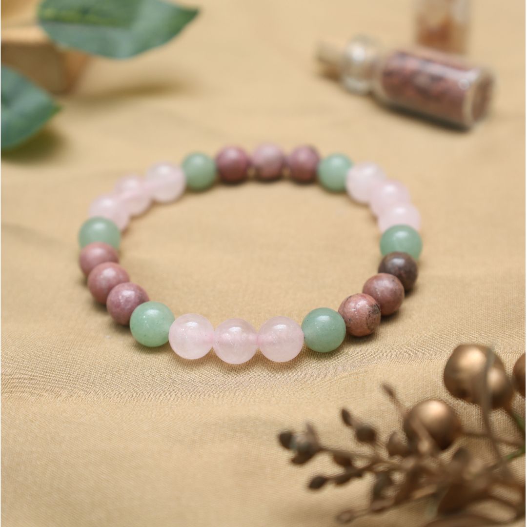 Heart Chakra Crystal Bracelet-8mm(Attracts Harmony & Emotional Balance)