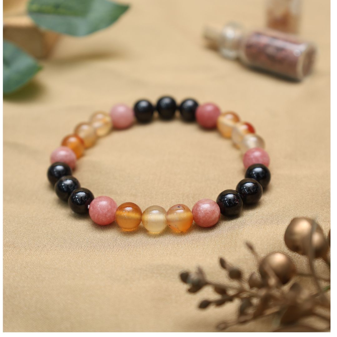 Sacral Chakra Crystal Bracelet-8mm(Boosts Vitality & Creativity)