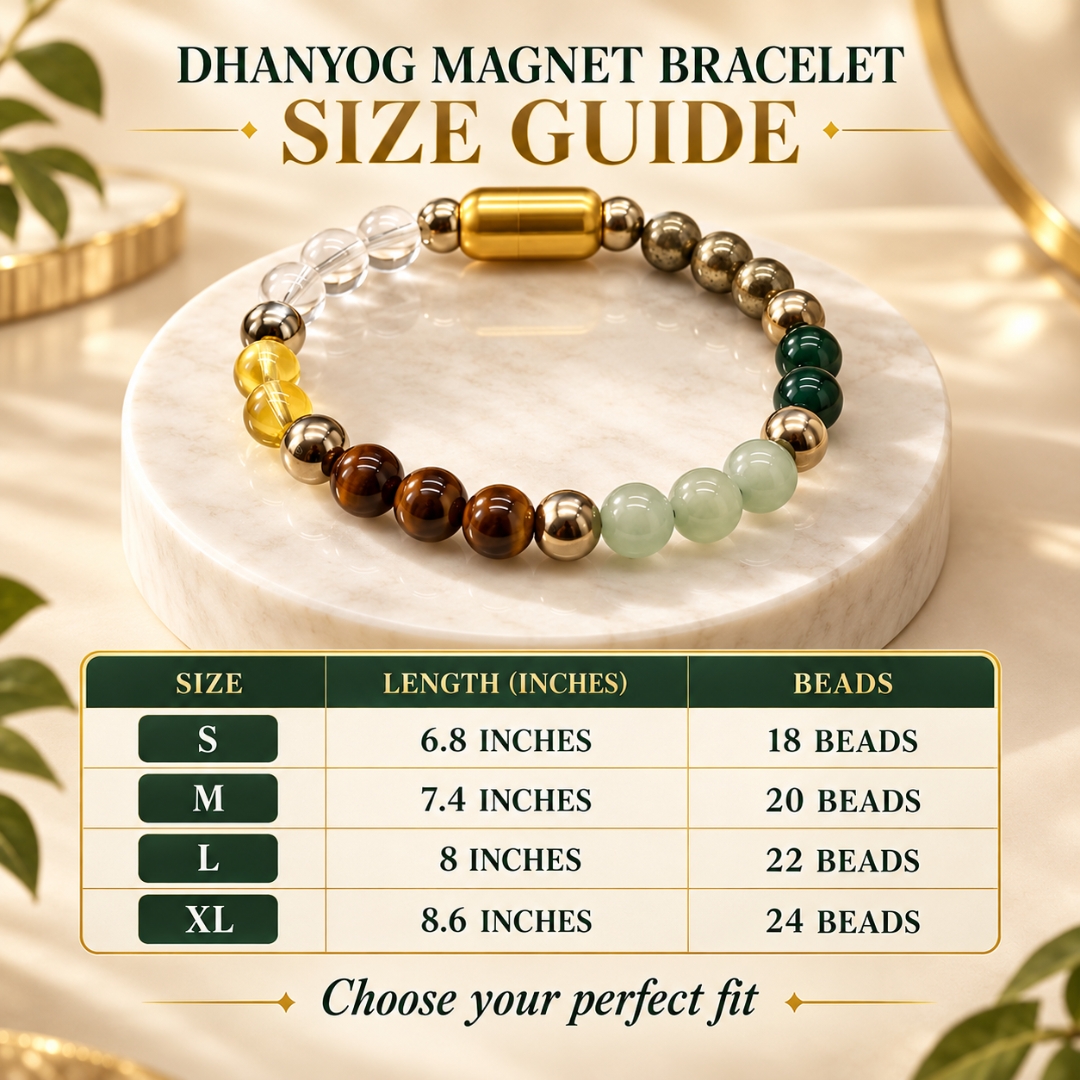 Dhanyog Magnet Bracelet-8mm(Wealth, Success & Positive Energy)