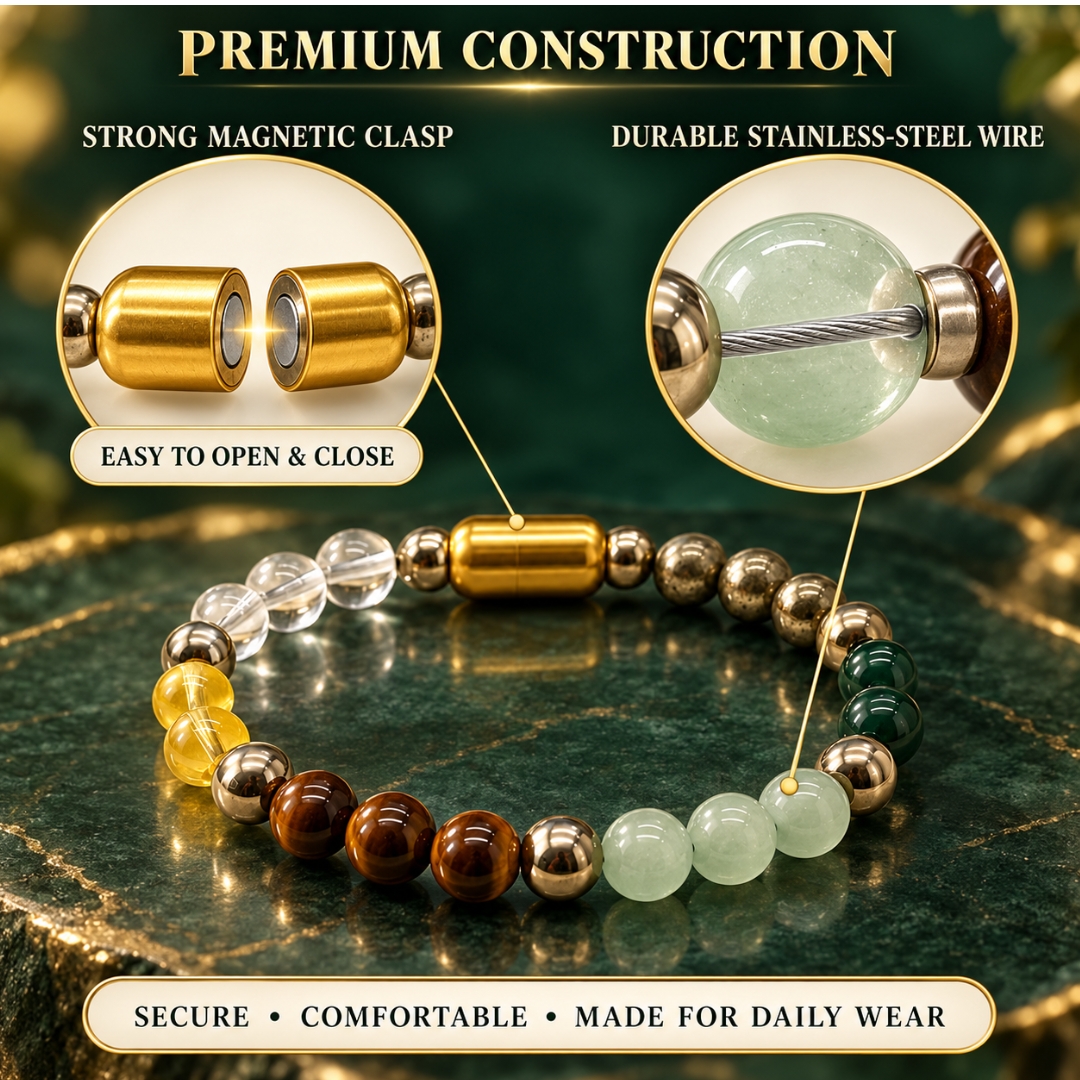 Dhanyog Magnet Bracelet-8mm(Wealth, Success & Positive Energy)