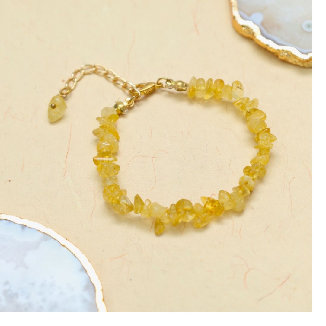 Citrine Chips Chain Bracelet (Prosperity, Confidence)
