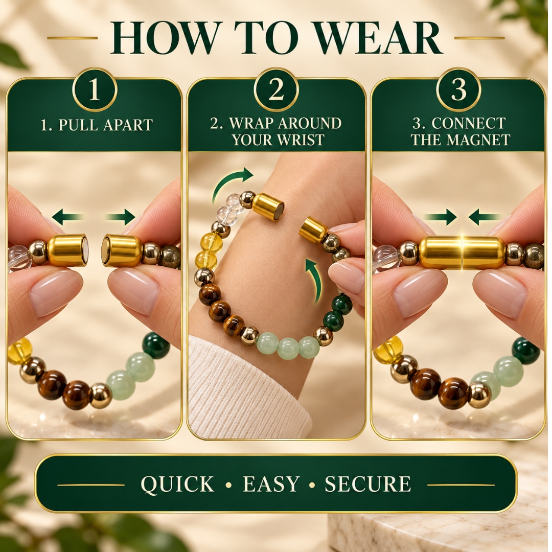 Dhanyog Magnet Bracelet-8mm(Wealth, Success & Positive Energy)
