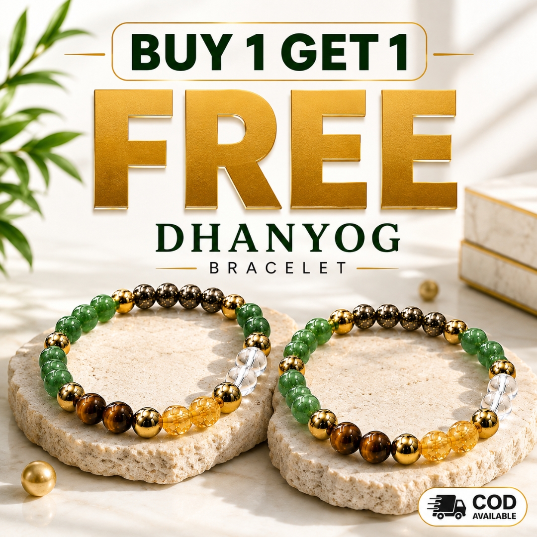 DHANYOG Bracelet Buy 1 Get 1 FREE | Natural Crystal Wealth & Success Bracelets