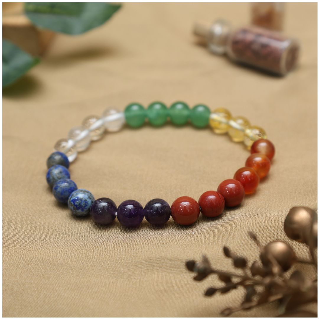 7 Chakra Crystal Bracelet-8mm(Balance Your Energy, Mind & Spirit)