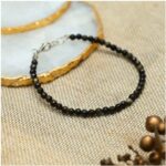 Black Obsidian Diamond Cut Crystal Anklet(Protection from Negative Energy)