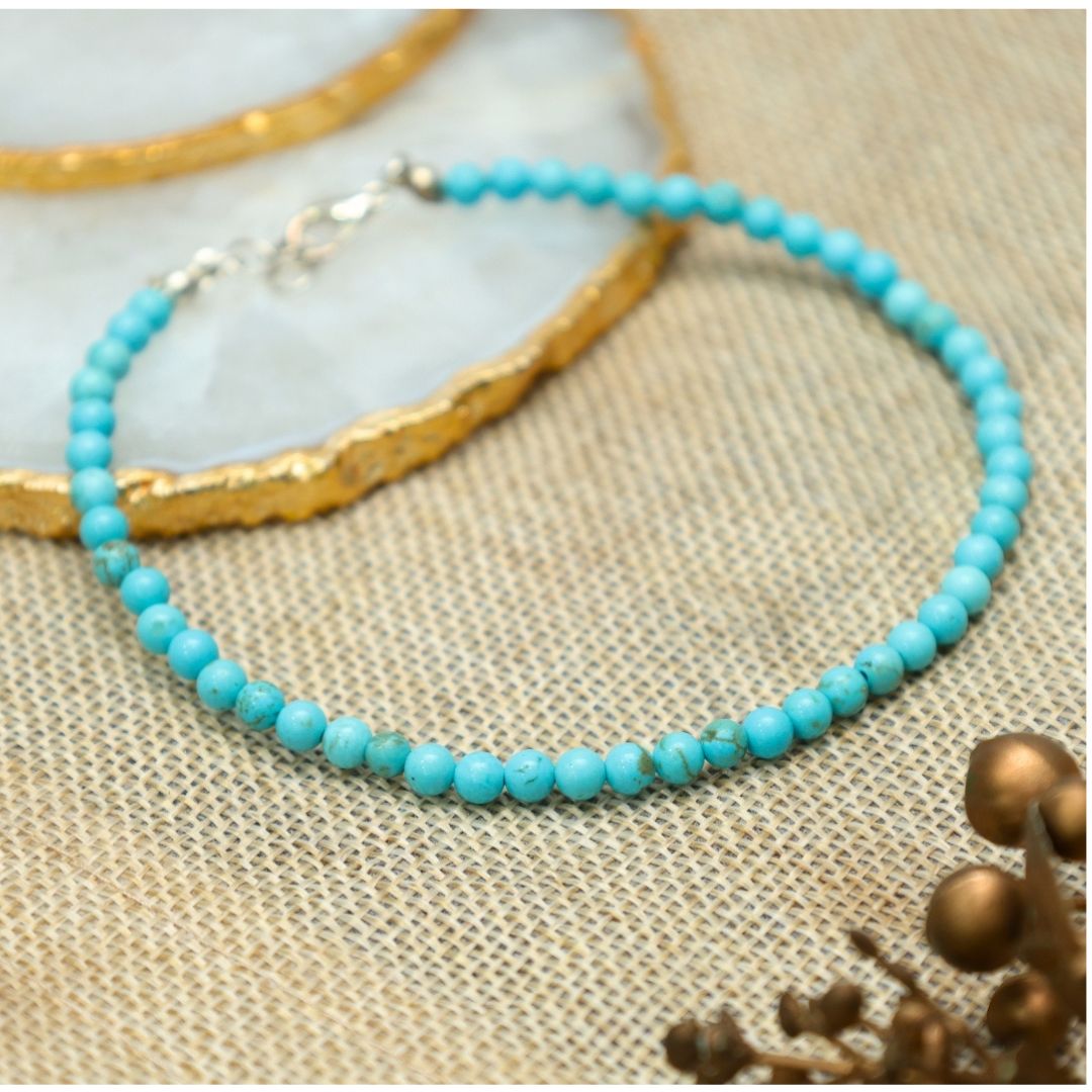 Firoza Crystal Anklet (Inner Peace&Communication)