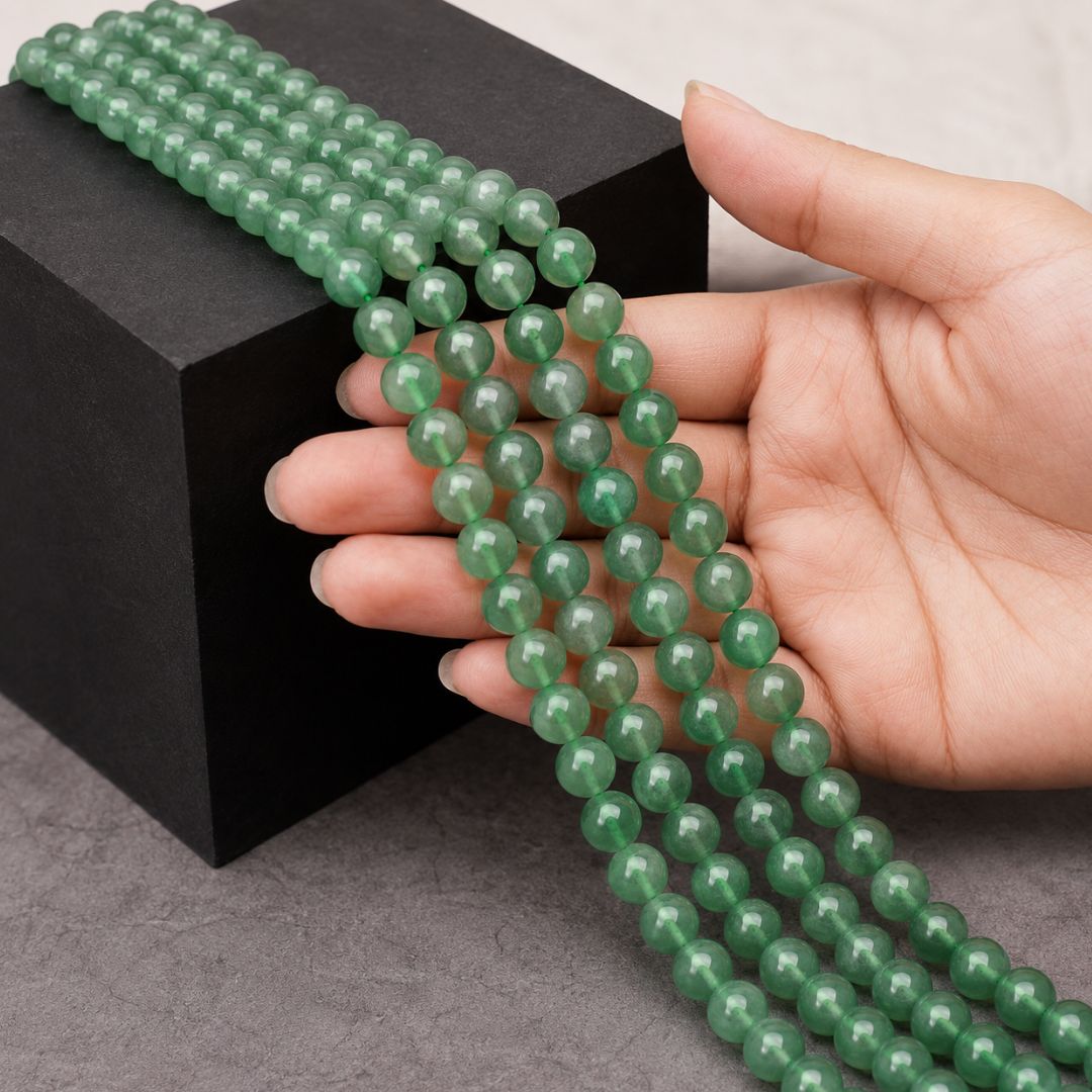 Green Jade String(48 beads)Premium Natural Crystal Beads for Jewelry Making