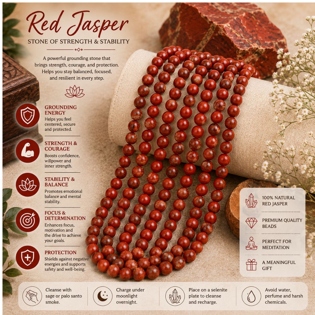 Red Jasper String(48 Beads)Premium Natural Crystal Beads for Jewelry Making