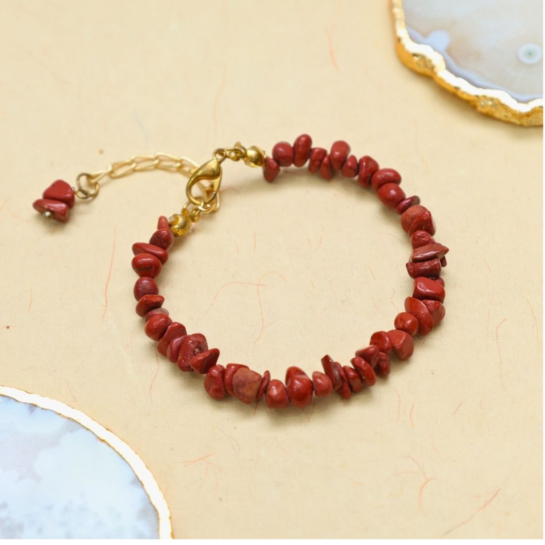Red Jasper Chips Chain Bracelet(Courage &confidence)