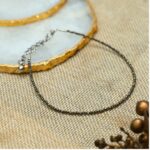 Pyrite Diamond Cut Crystal Anklet-4mm(Wealth, Confidence & Protection)