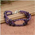 Amethyst Double Layer Chain Crystal Bracelet (Calm & Spiritual Balance)