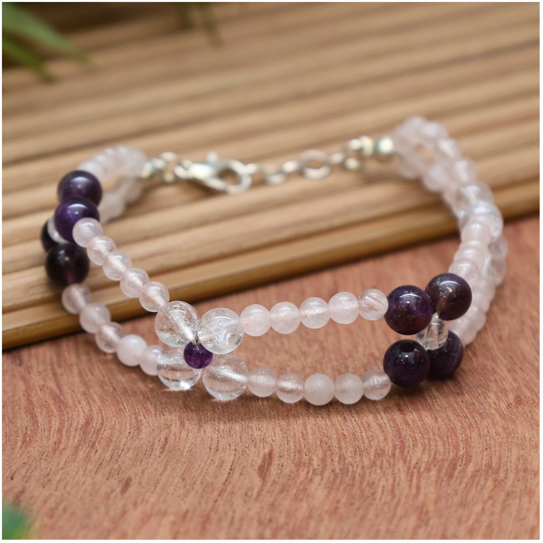 Mental Peace Double Chain Crystal bracelet (Calm Your Mind & Inner Harmony)