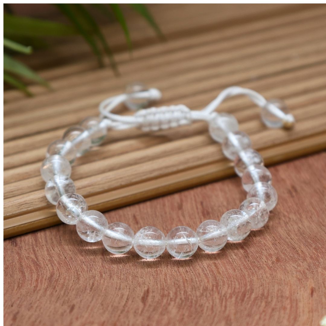 Clear Quartz Crystal Bracelet-10mm (Clarity & Focus)