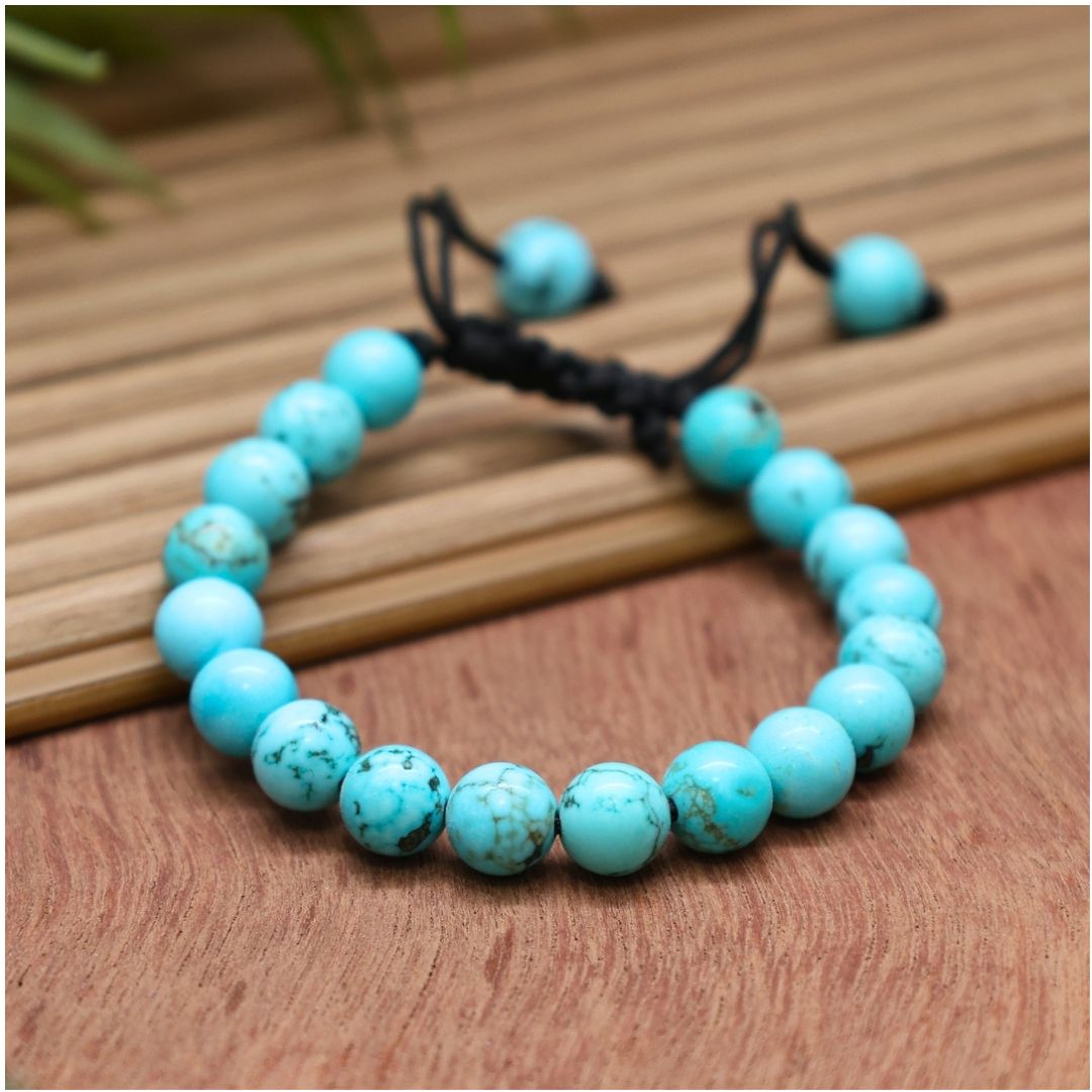 Firoza Thread Crystal Bracelet-10mm(Communication & Inner Peace)