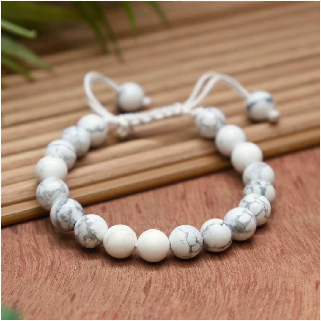 Howlite Thread Crystal Bracelet-10mm (Calmness & Emotional Balance)