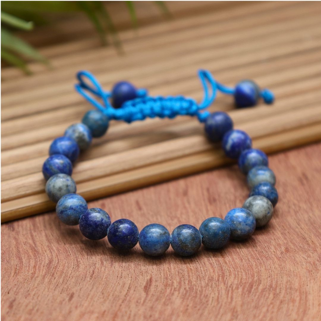 Lapis Luzli Thread Crystal Bracelet-10mm(Wisdom & Communication)