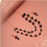 Black Tourmaline Double Layer Jewellery Set